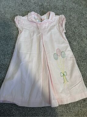 Little English Light Pink Girls' Dress birthday balloons with White Piping